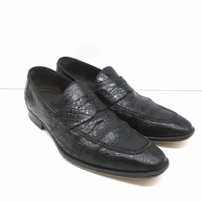 Bergdorf Goodman Crocodile Penny Loafers Black Size 43.5 For Rheumatoid Arthritis  Best Walking