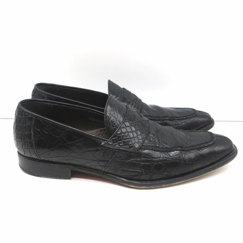 Bergdorf Goodman Crocodile Penny Loafers Black Size 43.5 Best Shoe Inserts For Walking