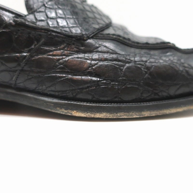 Bergdorf Goodman Crocodile Penny Loafers Black Size 43.5 Best Travel Shoes For Walking