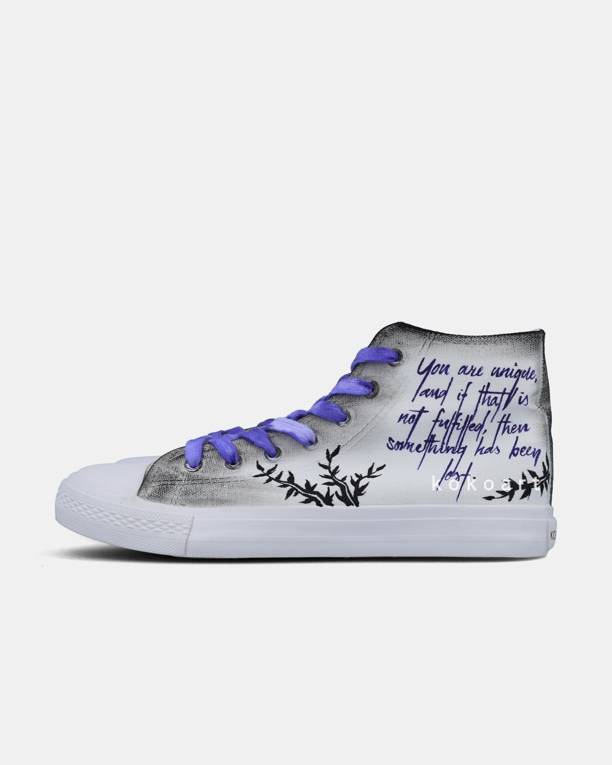 Bird Illustration with Quote Hand Painted Shoes
