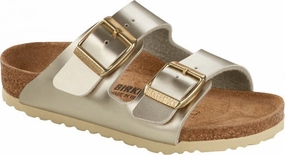 Birkenstock Arizona Birko-Flor Electric Metallic Gold- Narrow Best Walking Shoes For Lower Back Pain