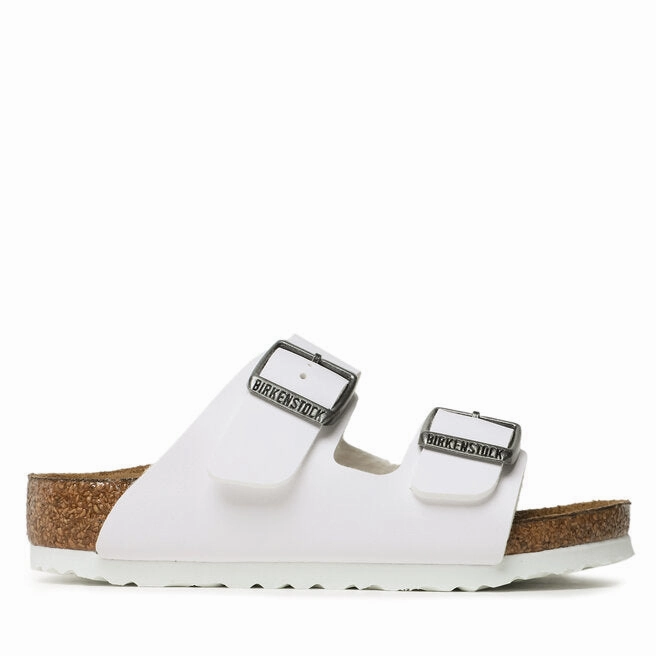 Birkenstock Kids Arizona Birko-Flor White - Narrow Men Walking