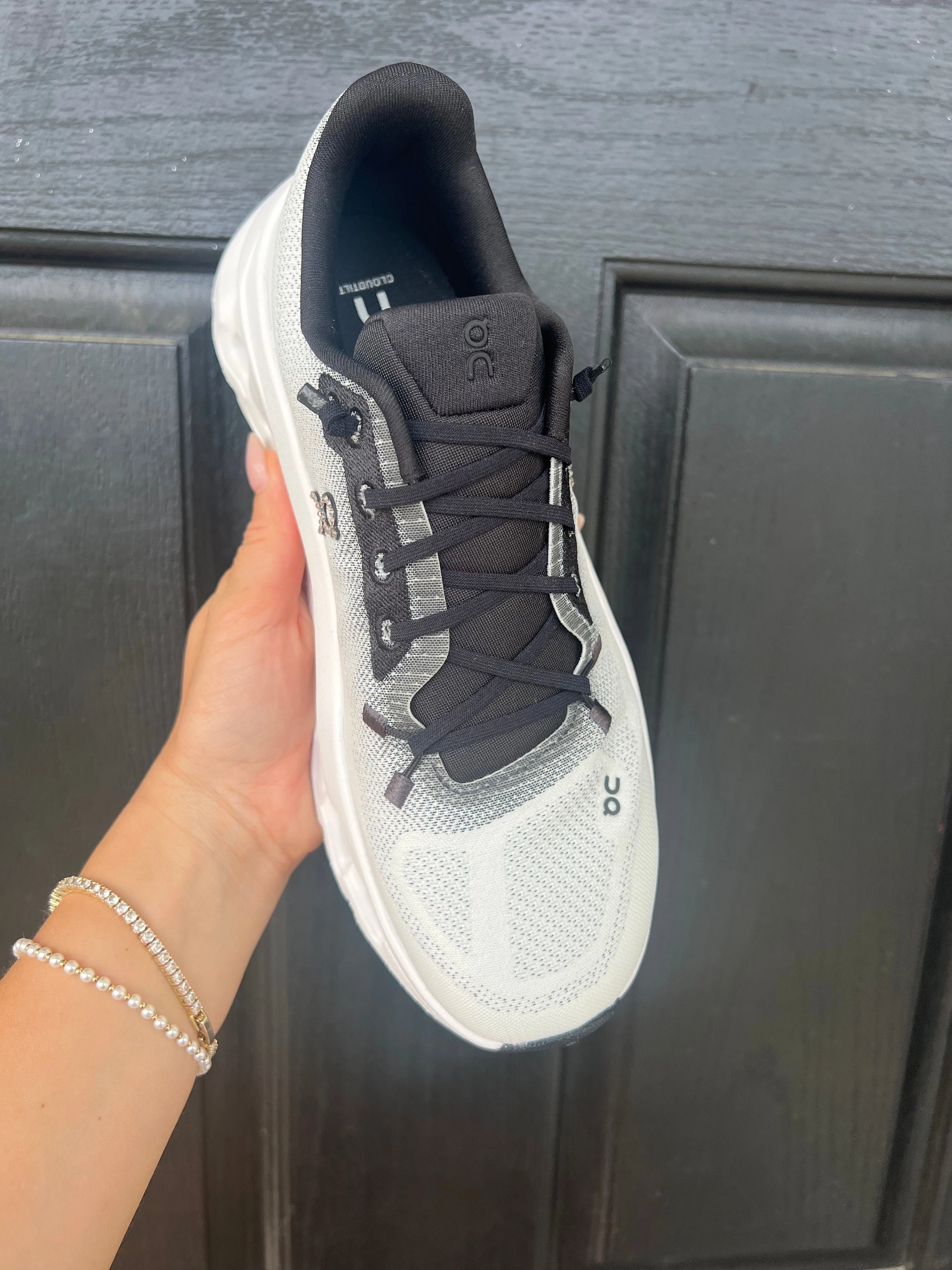Black   White Ombre Swarovski On Cloudtilt Running Shoes Best Running Shoes Over 50