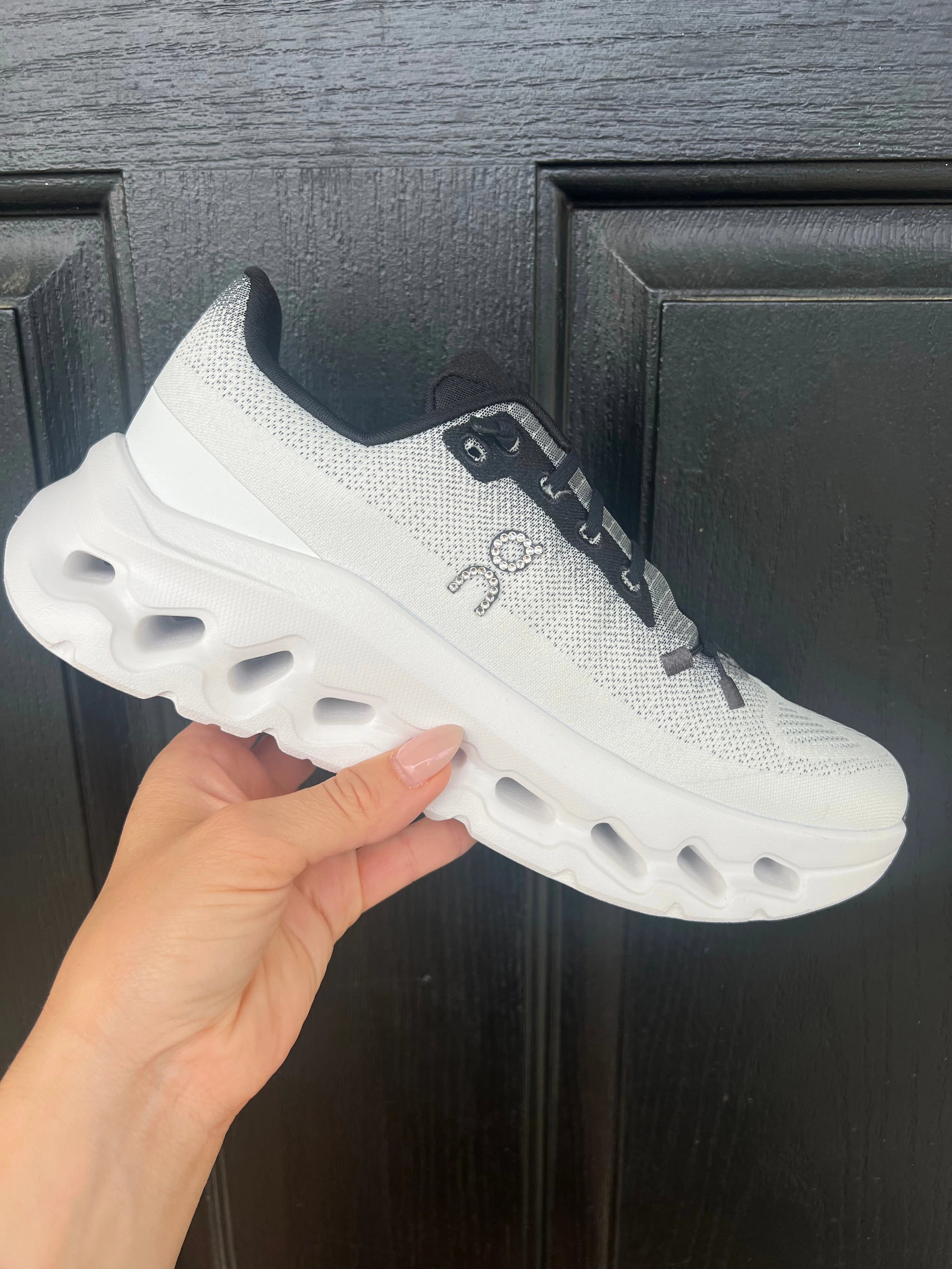 Black   White Ombre Swarovski On Cloudtilt Running Shoes Run Running Shoes