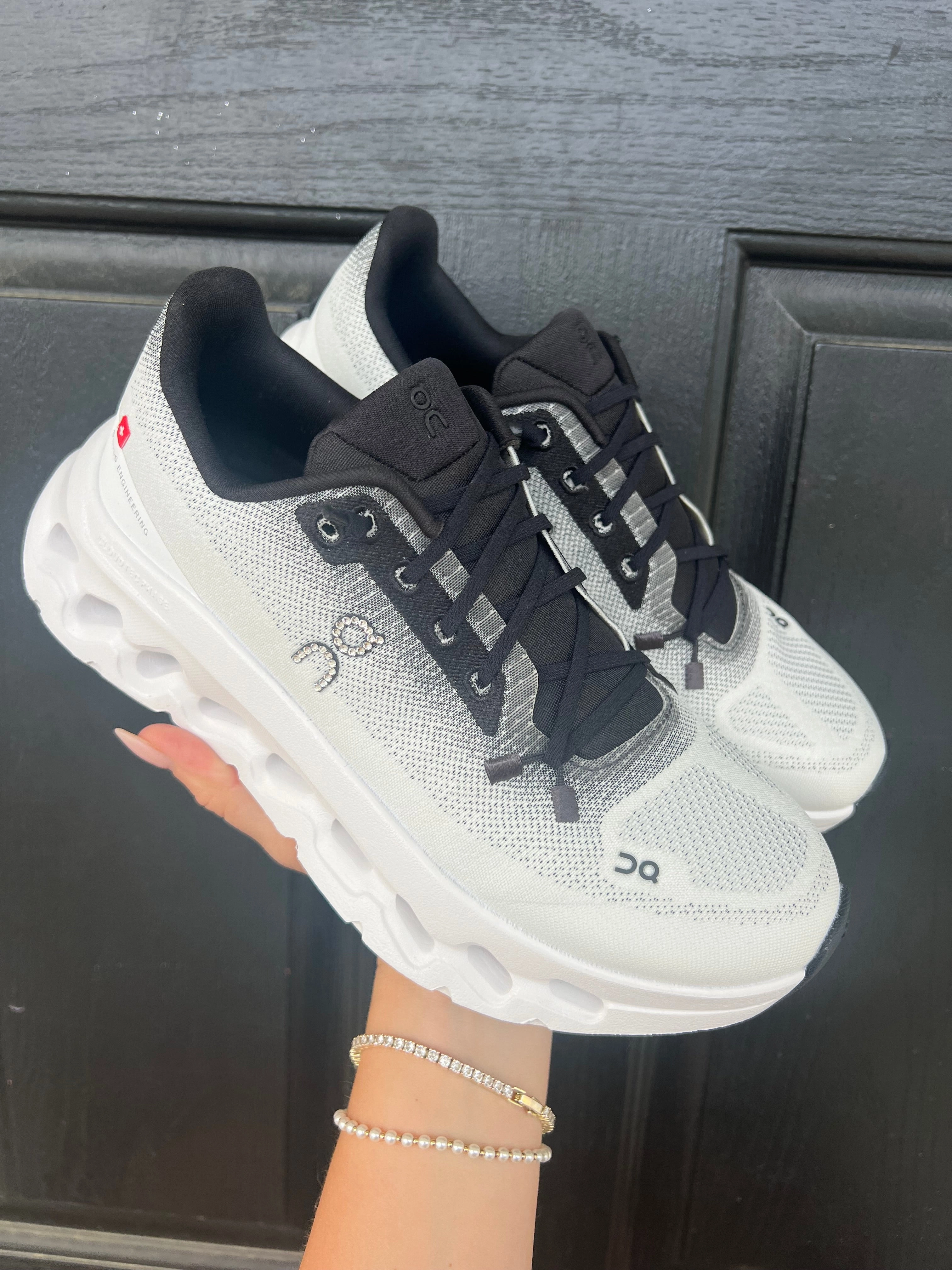 Black   White Ombre Swarovski On Cloudtilt Running Shoes Best Uk Running Shoes