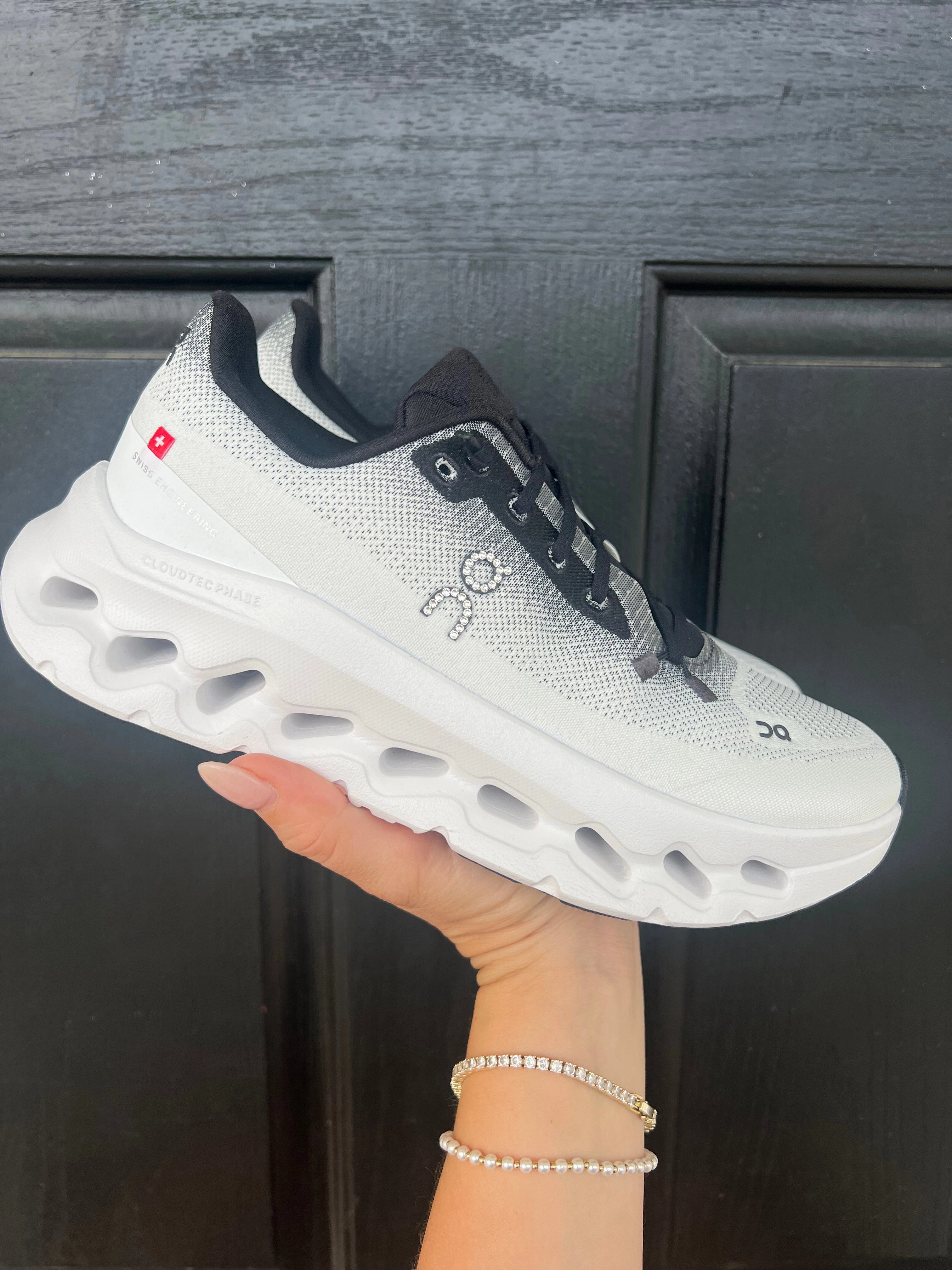 Cloudswift 3 Ad Running Shoes Black   White Ombre Swarovski On Cloudtilt Running Shoes