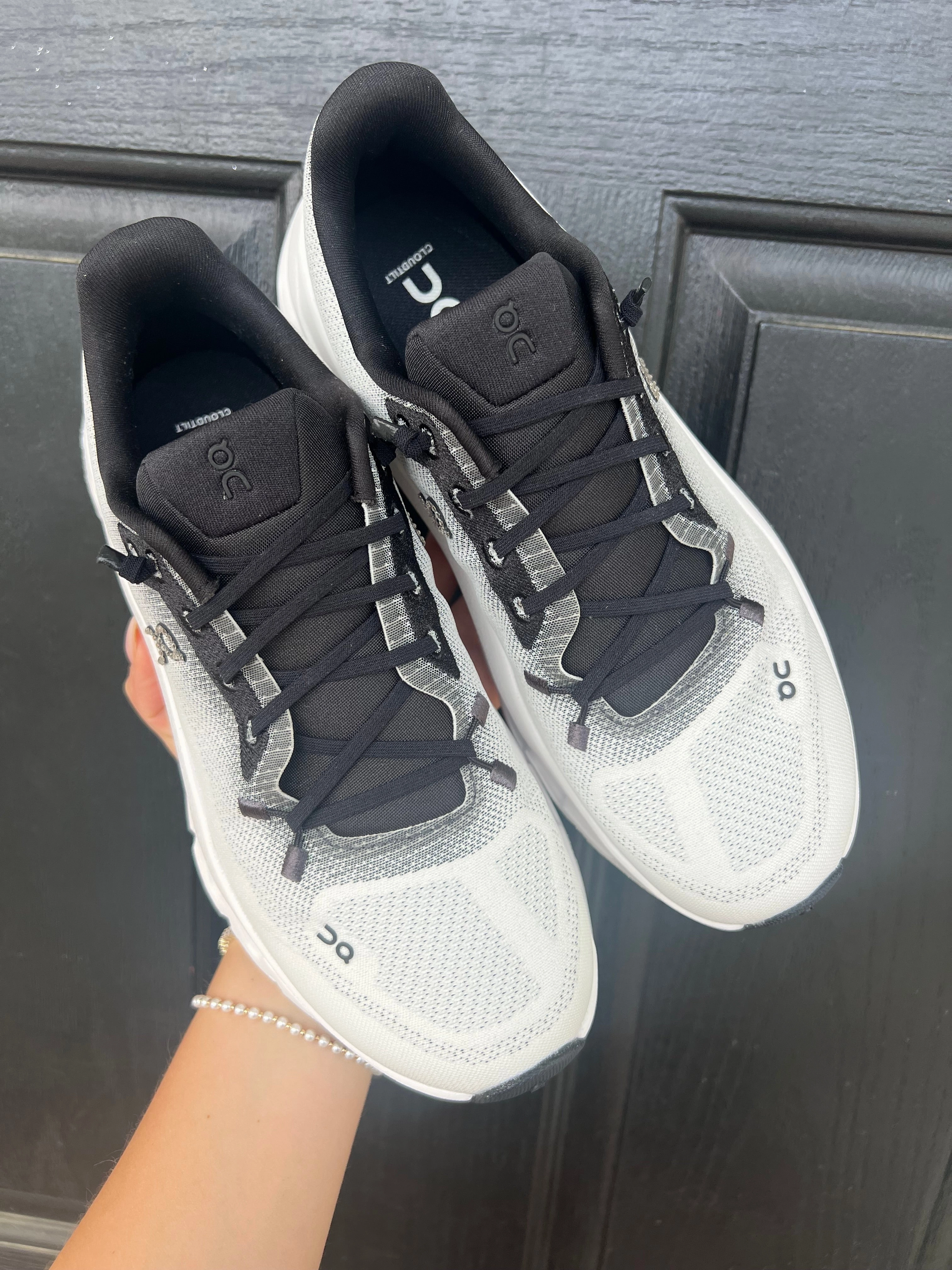 Black   White Ombre Swarovski On Cloudtilt Running Shoes New Balance Shoes Running