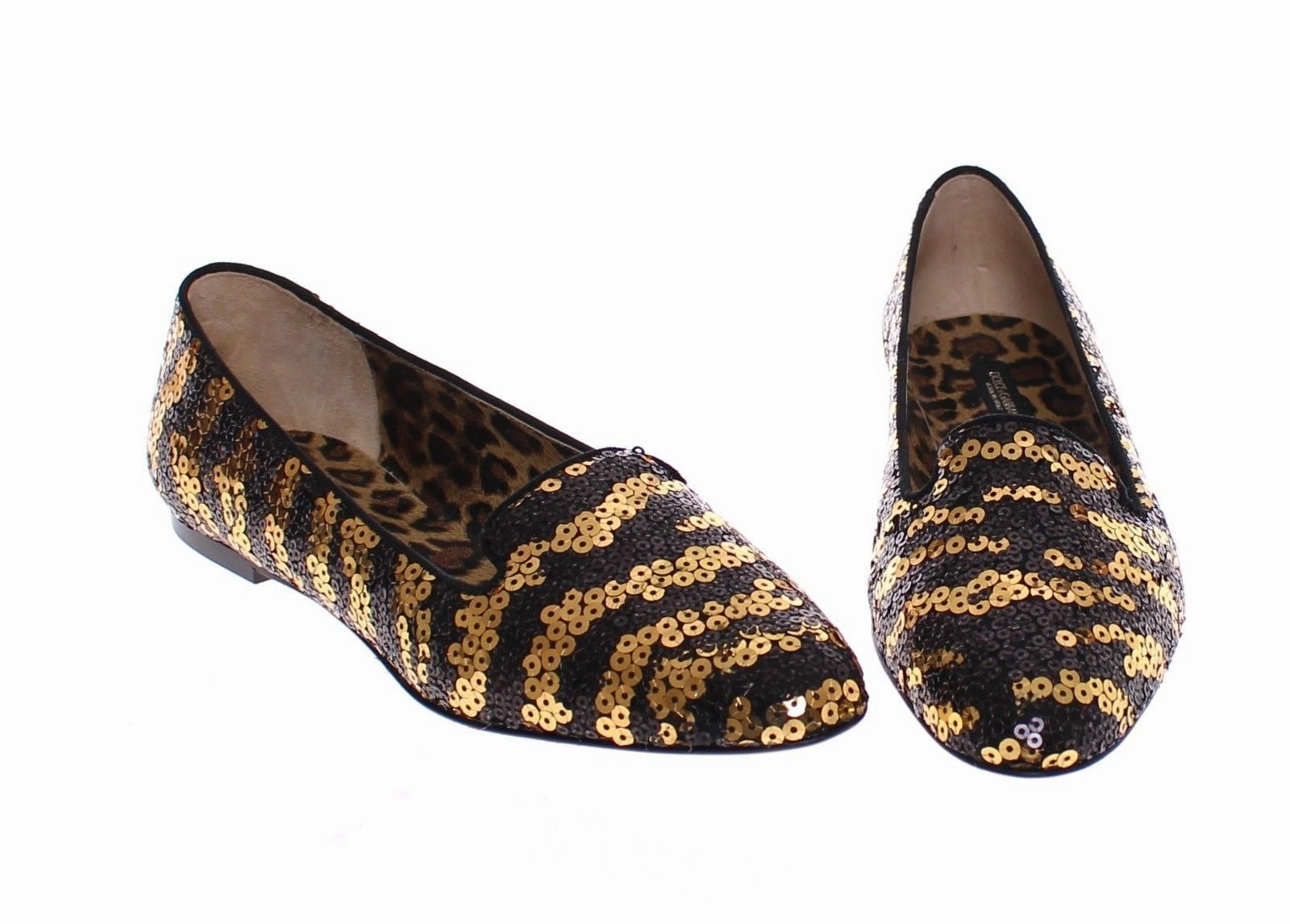 Black Gold Sequined Ballet Flat Shoes Best Walking Shoes For Flat Feet