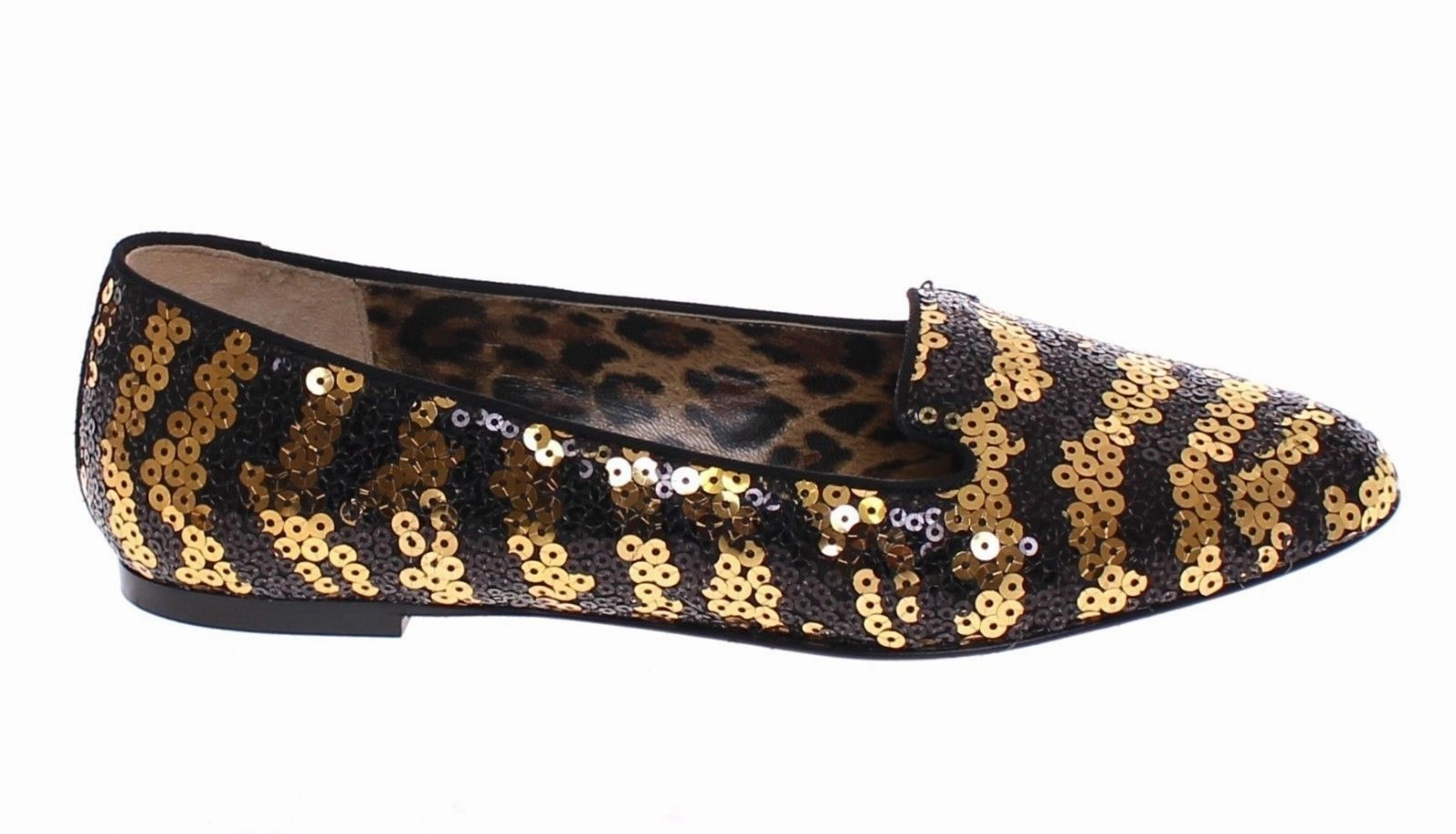 Powerlifting Shoes Flat Black Gold Sequined Ballet Flat Shoes