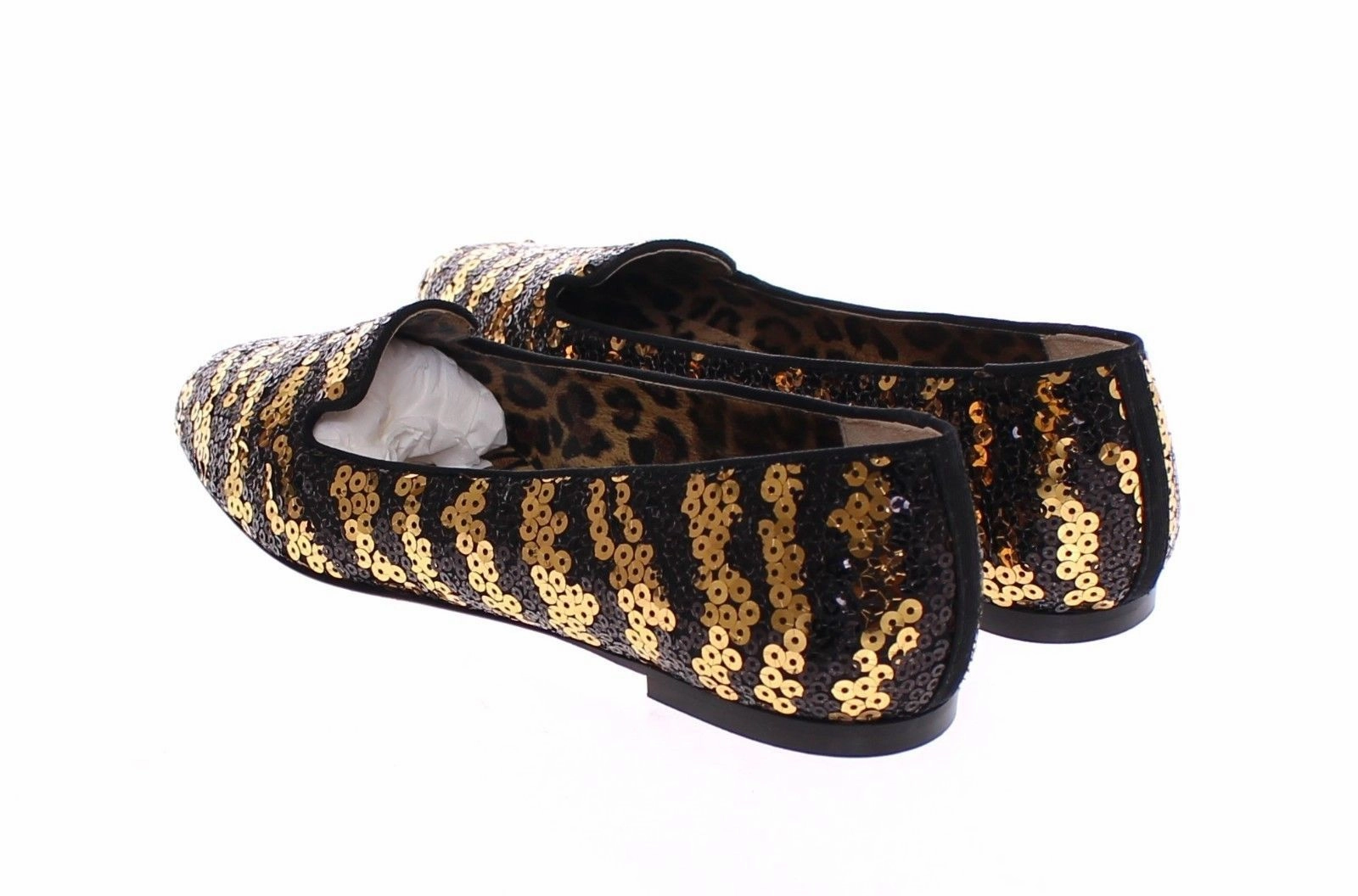 Black Gold Sequined Ballet Flat Shoes Racing Flats Shoes