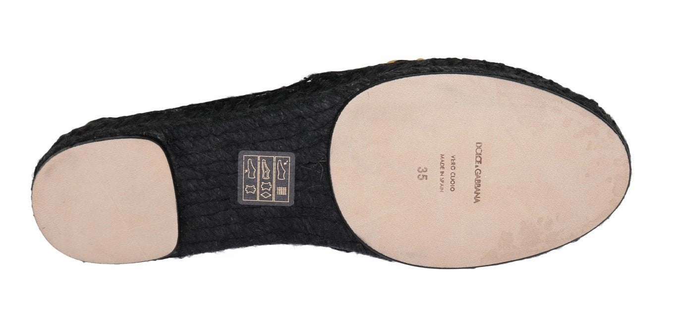 Black Lace Crystal Espadrilles Shoes Flat Pointed Mary Jane Shoes