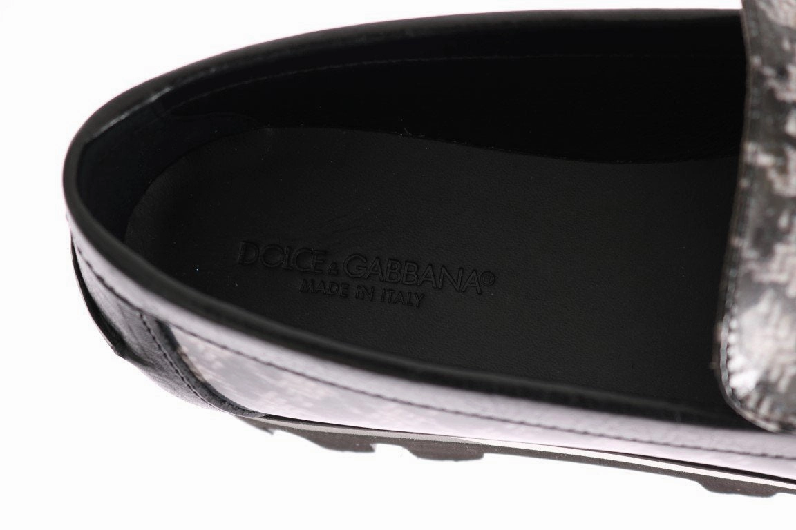 Flat Footed Shoes For Walking Black Leather Crystal Moccasins Shoes