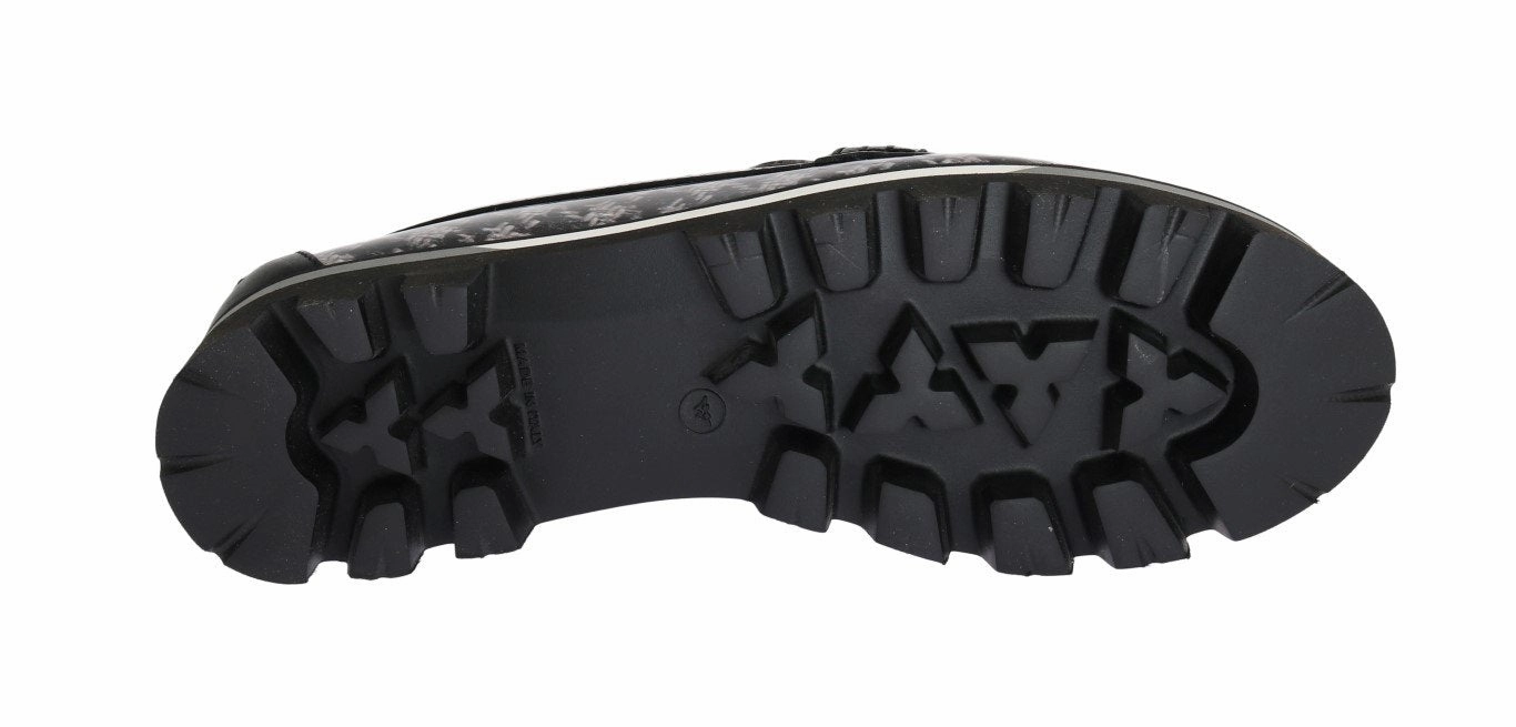 Black Leather Crystal Moccasins Shoes Flat Shoes Prom Dress