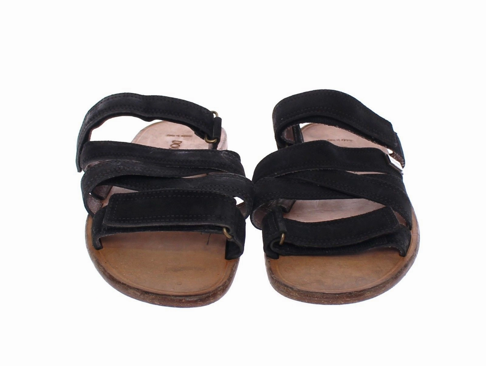 Black Leather Strap Slides Sandals Shoes Kira Sport Sandals