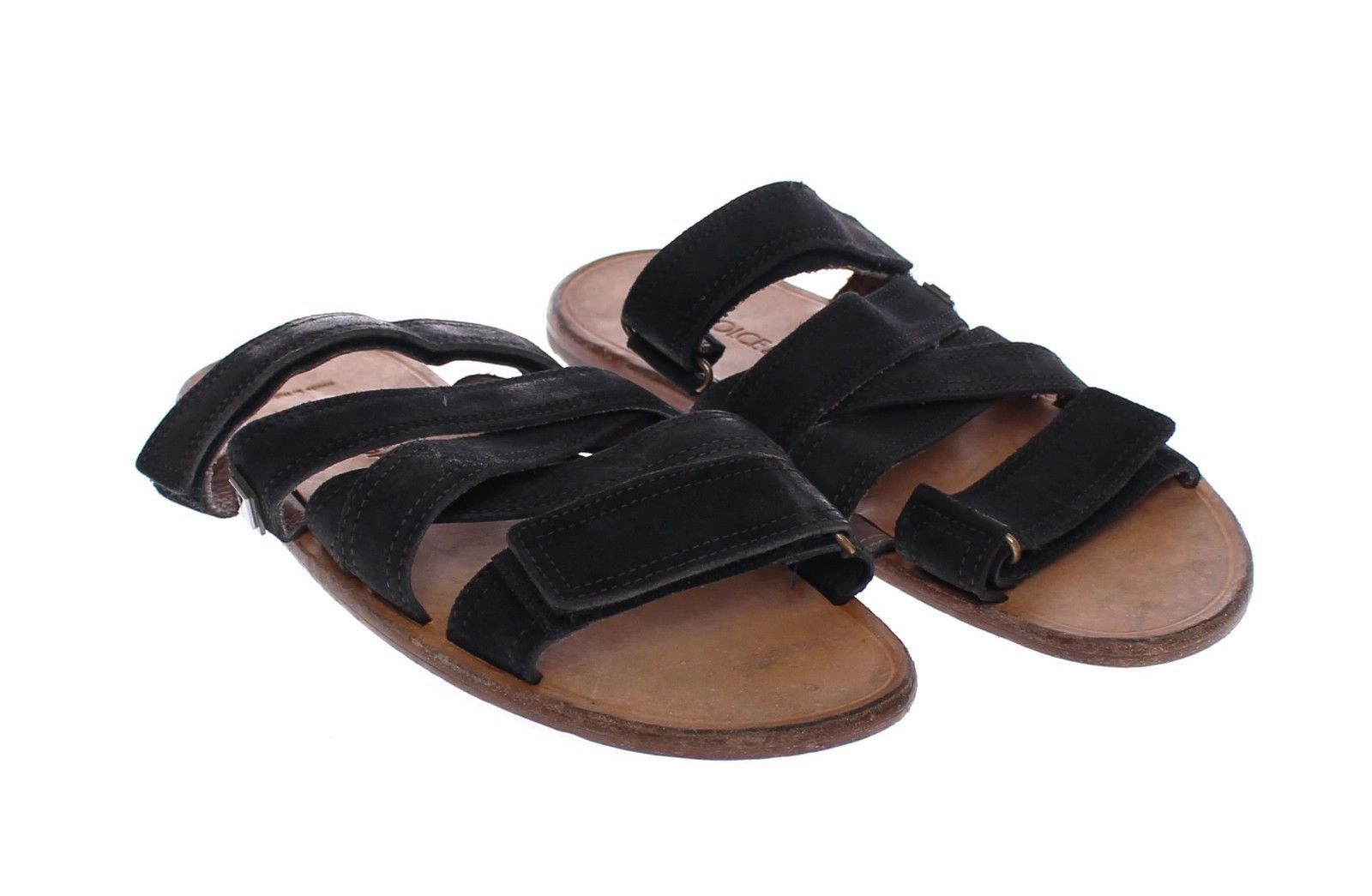 Black Leather Strap Slides Sandals Shoes Water Proof Sandals