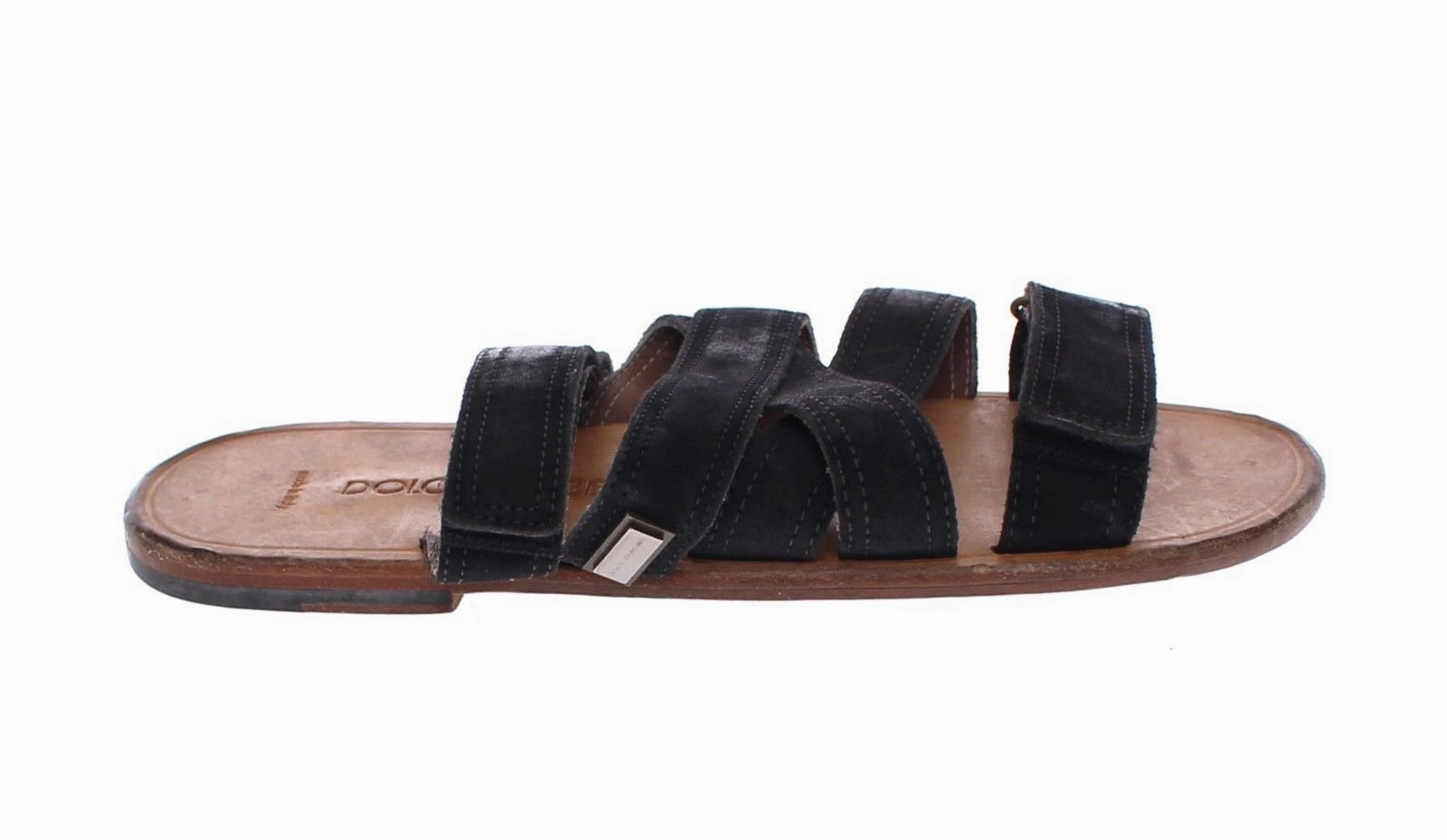 Goga Mat Sandals Black Leather Strap Slides Sandals Shoes