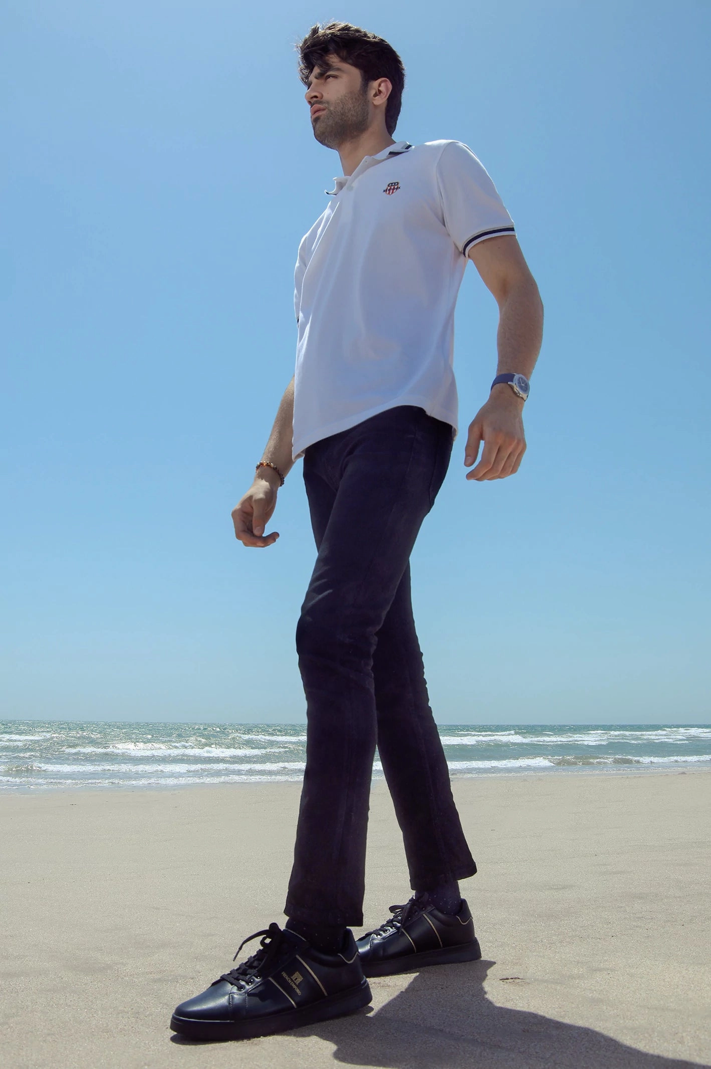 Black Men Casual Sneaker 8053 Crazy Horse Leather Casual Shoes