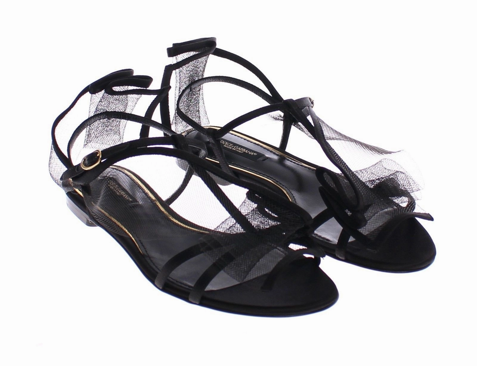 Black Nets Strap Flat Sandals Shoes Scarpe Best Casual Shoes For Feet