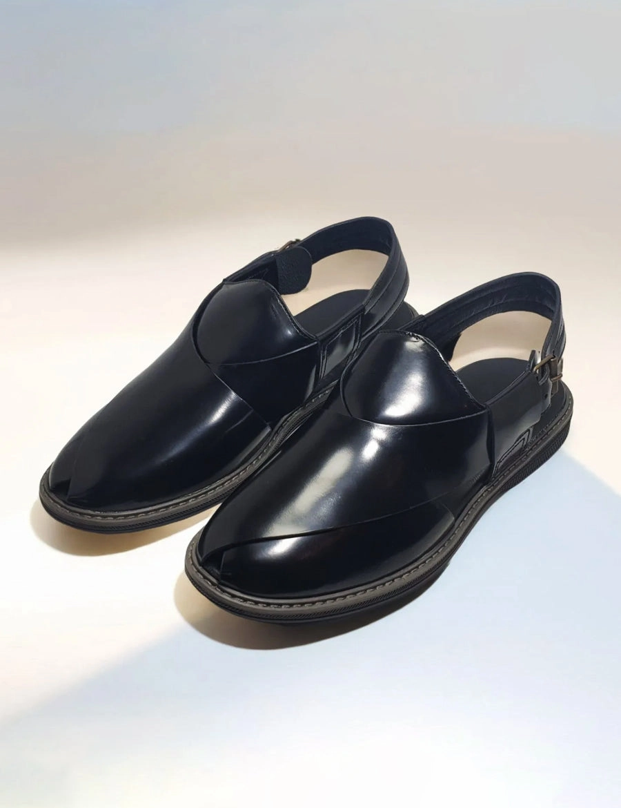 Black Rubber Sole peshawari Big Time Sandals
