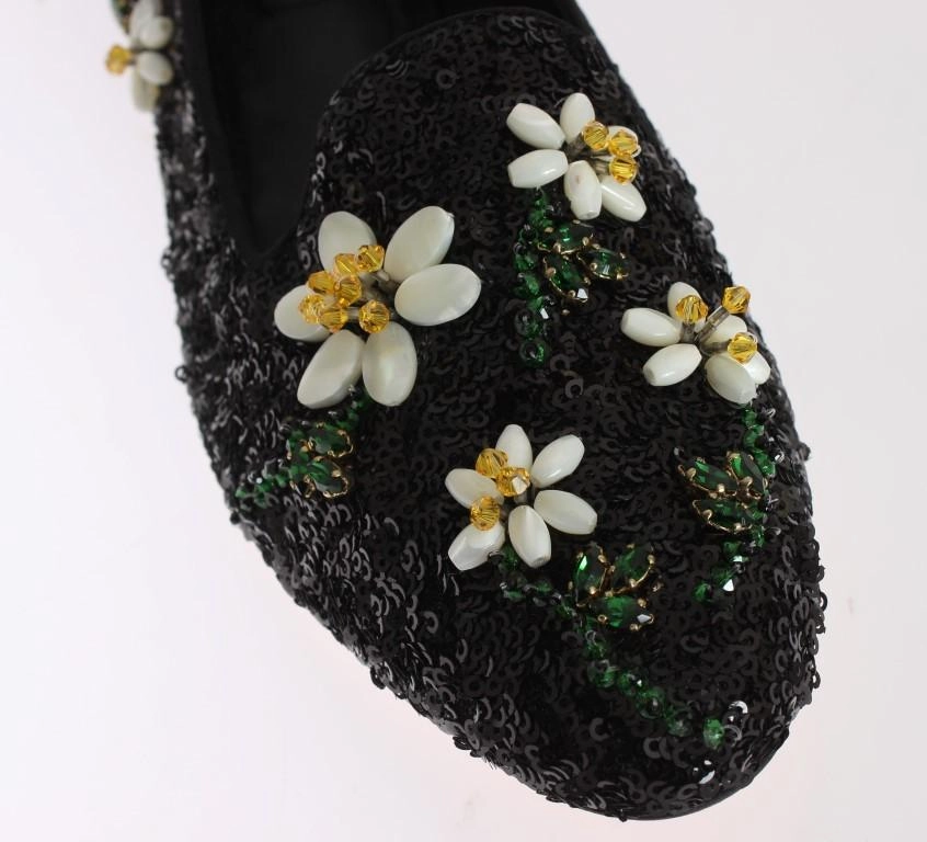 Black Sequined Crystal Flat Shoes The Best Shoe Insoles For Flat Feet