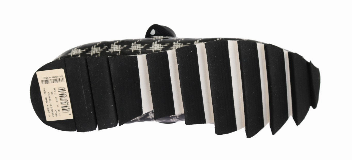 Black White Patent Leather Ballerina Shoes Wide Flat Shoes