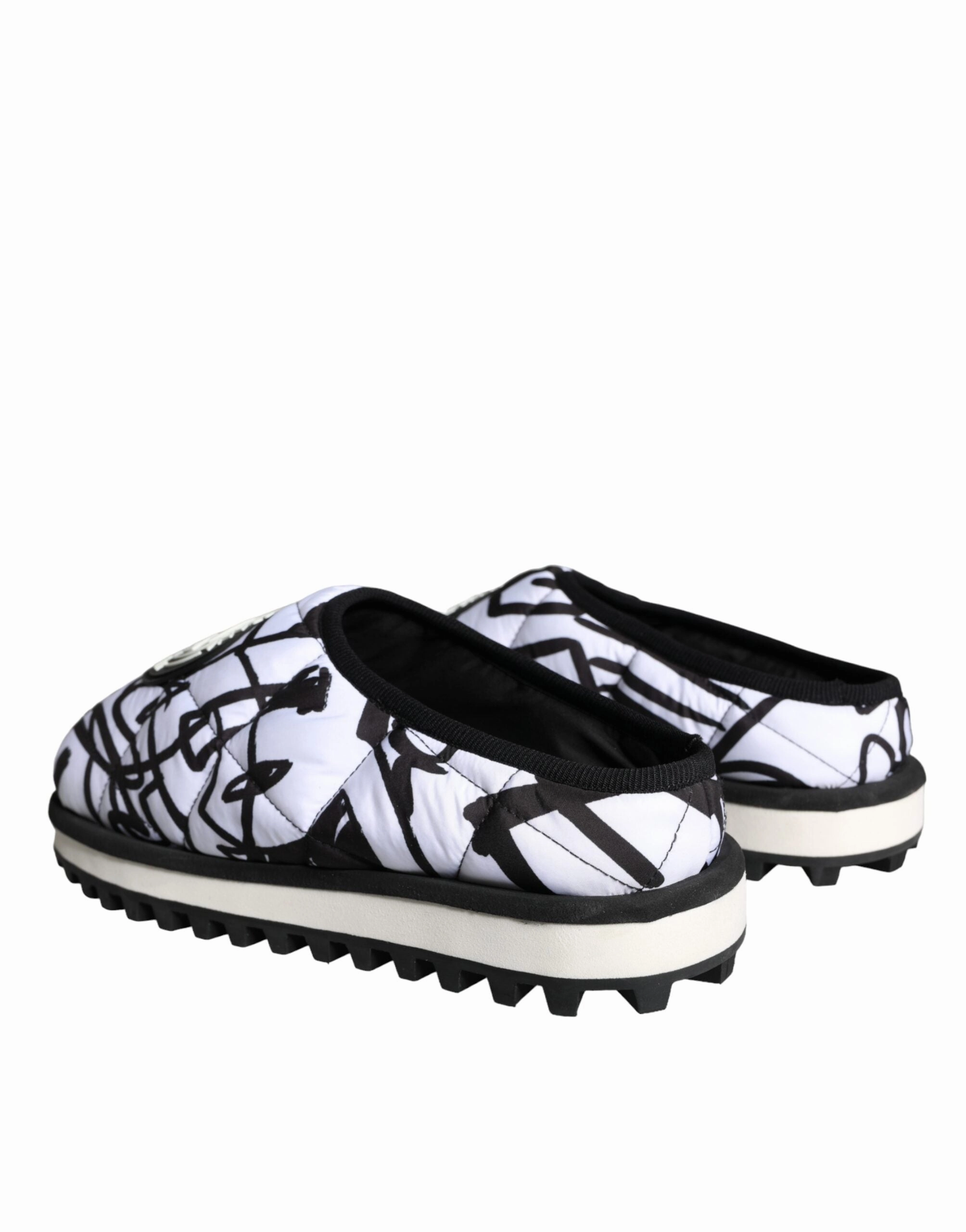Trekker Sandals Black White Quilted Logo Sandals Slides Shoes