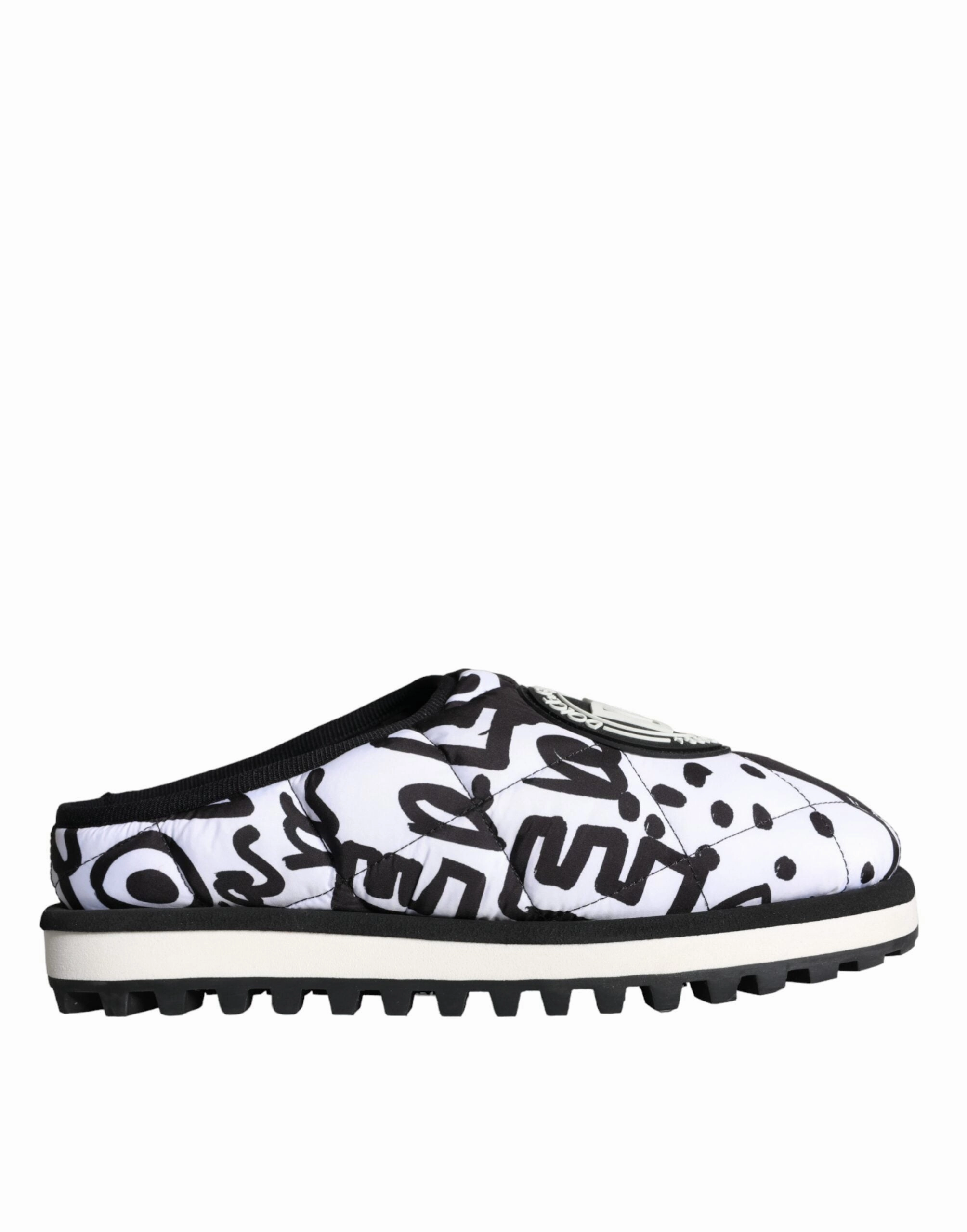 Black White Quilted Logo Sandals Slides Shoes Sandals Most Comfortable