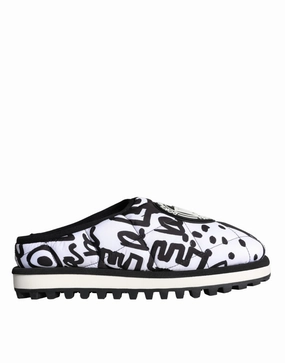 Black White Quilted Logo Sandals Slides Shoes Capri Sandals