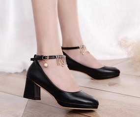 Waterproof Shoes Winter Classc Black Low Heels Shoes