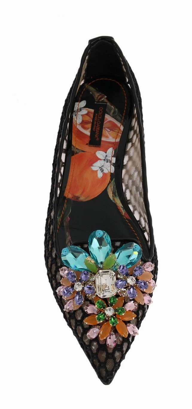 Black Ballet Flats Crystal Loafers Shoes With Arch Support