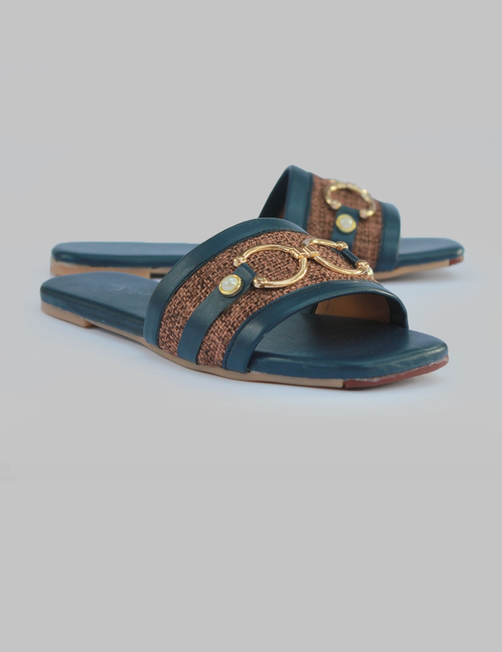 Blue | Flat Slippers for women Extra Wide Flat Dress Shoes