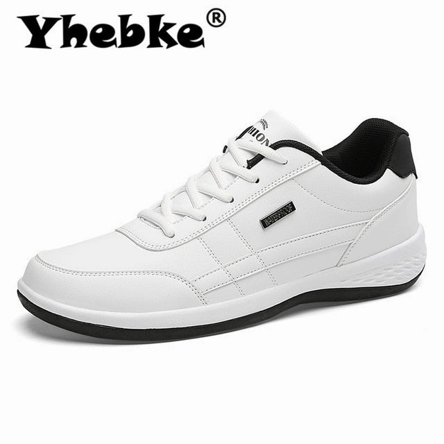Yhebke Fashion Men Sneakers for Men Casual Shoes Breathable Lace up Mens Casual Shoes Spring Leather Shoes Men chaussure homme Flat Shoes Trample