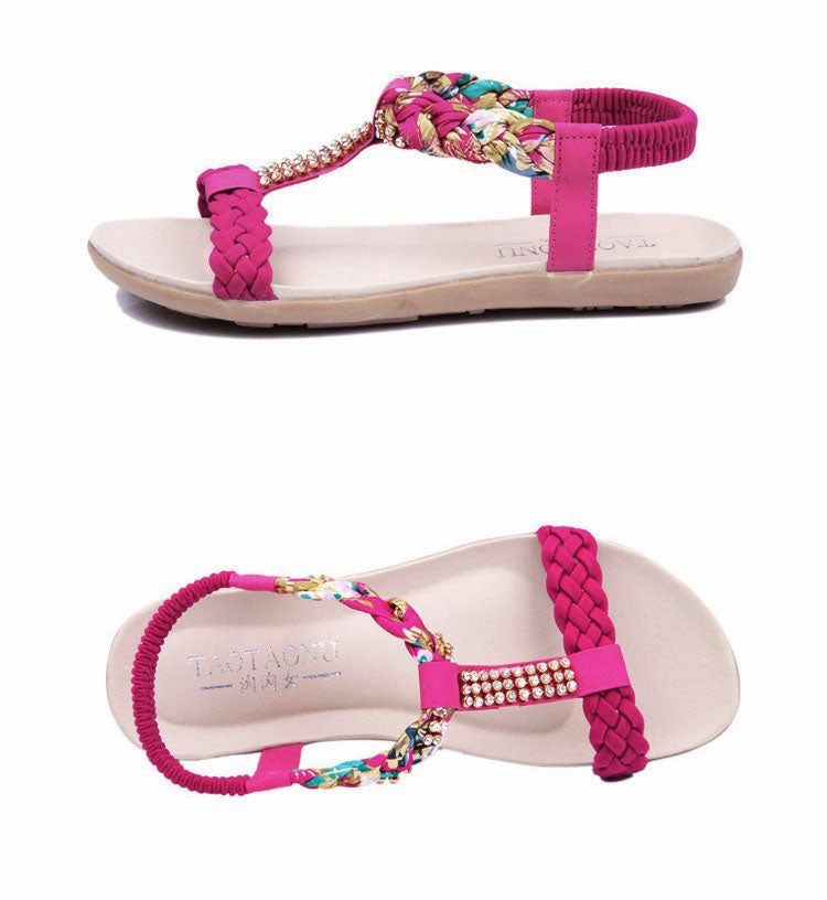 Bohemian Women Sandals Fashion Flip Flops Women Shoes  Summer Flat Sandals Fashion Beach Sandals Ladies Shoes