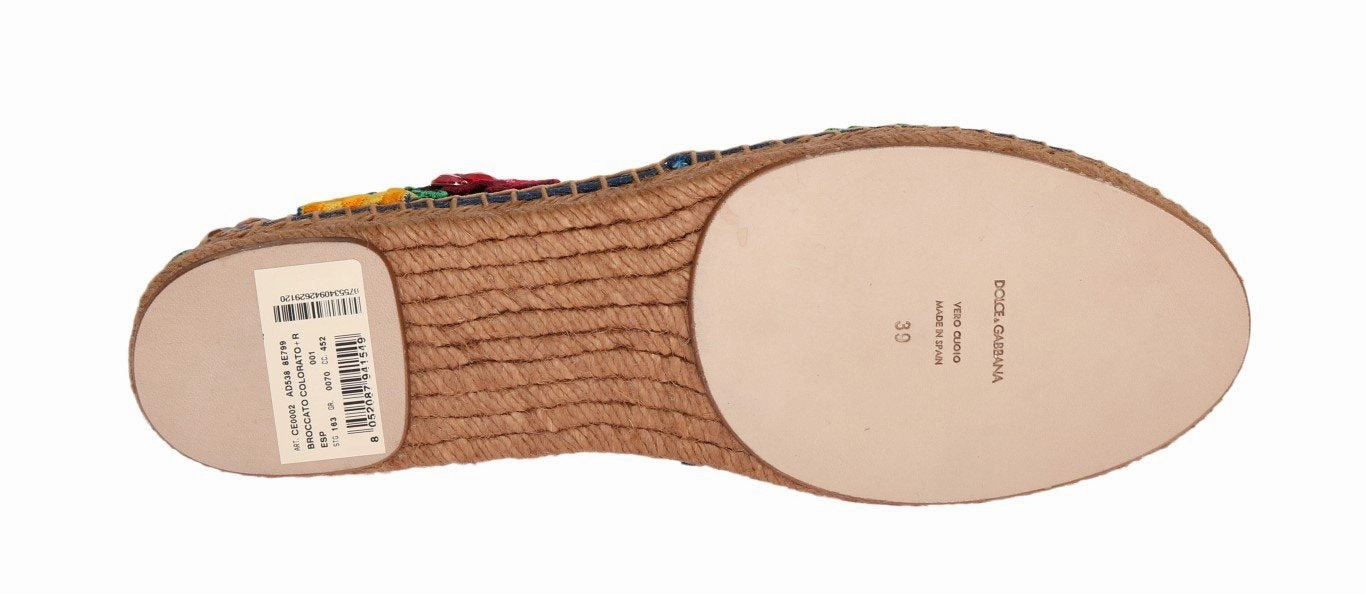 Blue Brocade Crystal Espadrilles Shoes Suede Ballet Flats Shoes