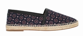 Wild Diva Espadrilles Blue Canvas Pattern Logo Espadrilles