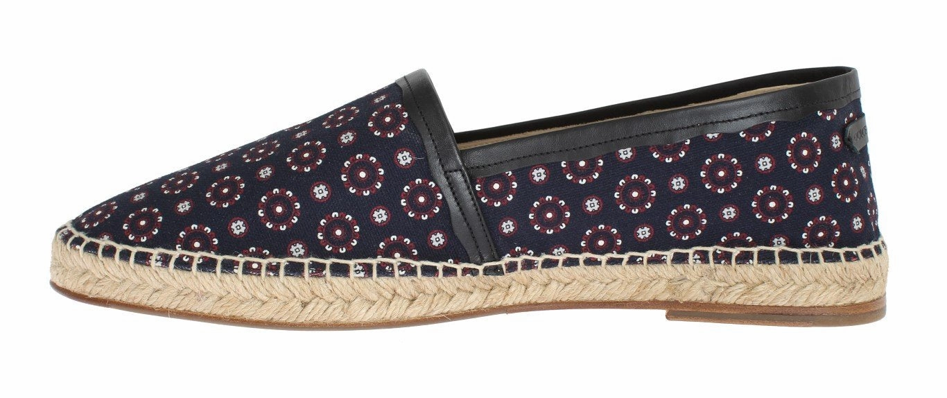 Espadrille Anacapri Blue Canvas Pattern Logo Espadrilles