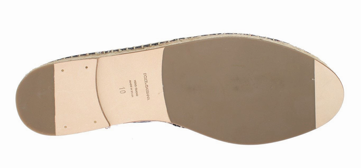 Blue Canvas Pattern Logo Espadrilles Mia Espadrille Sandals