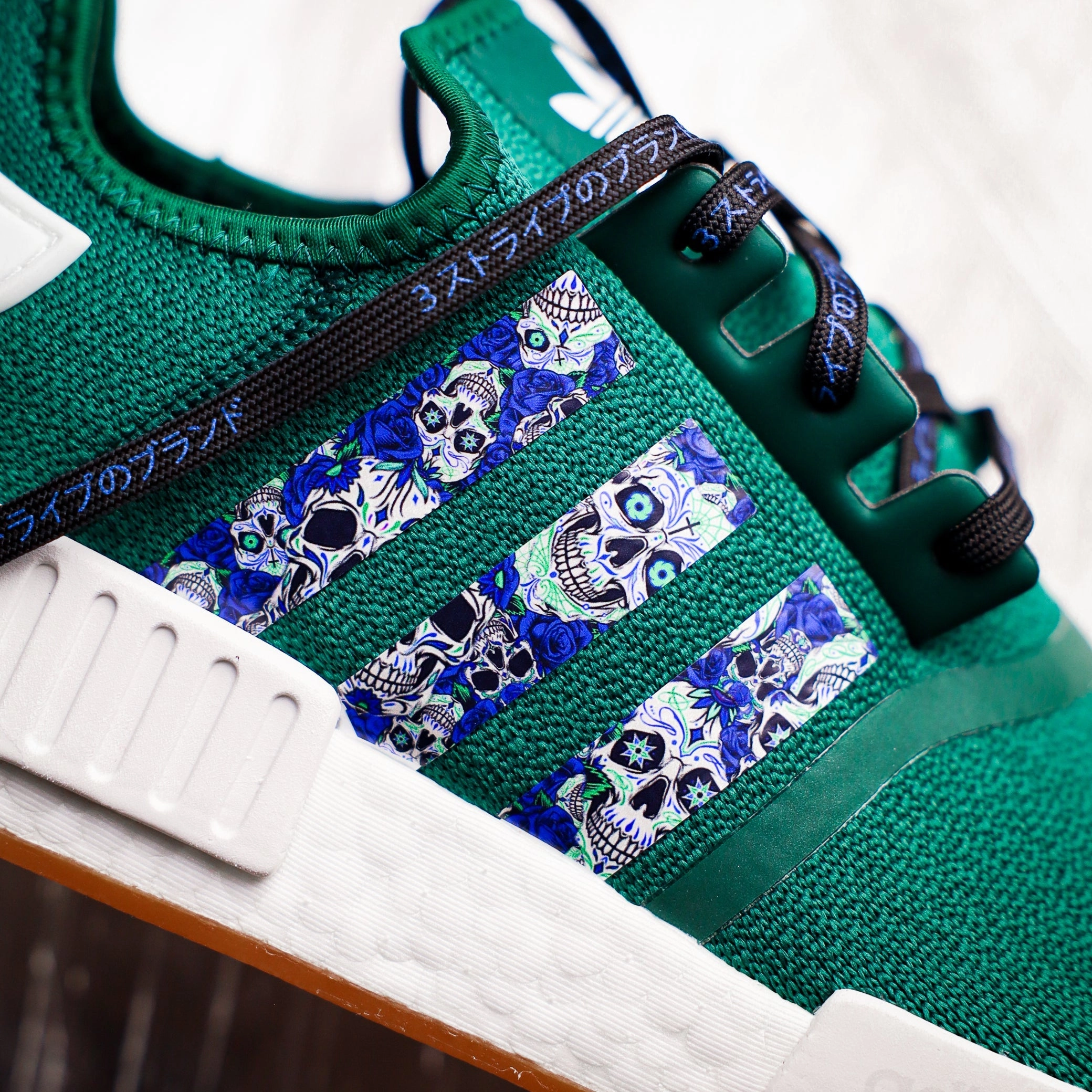 Blue Day of the Dead Stripes for Ultra Boost 22 / 21 Red Stripe Adidas Shoes