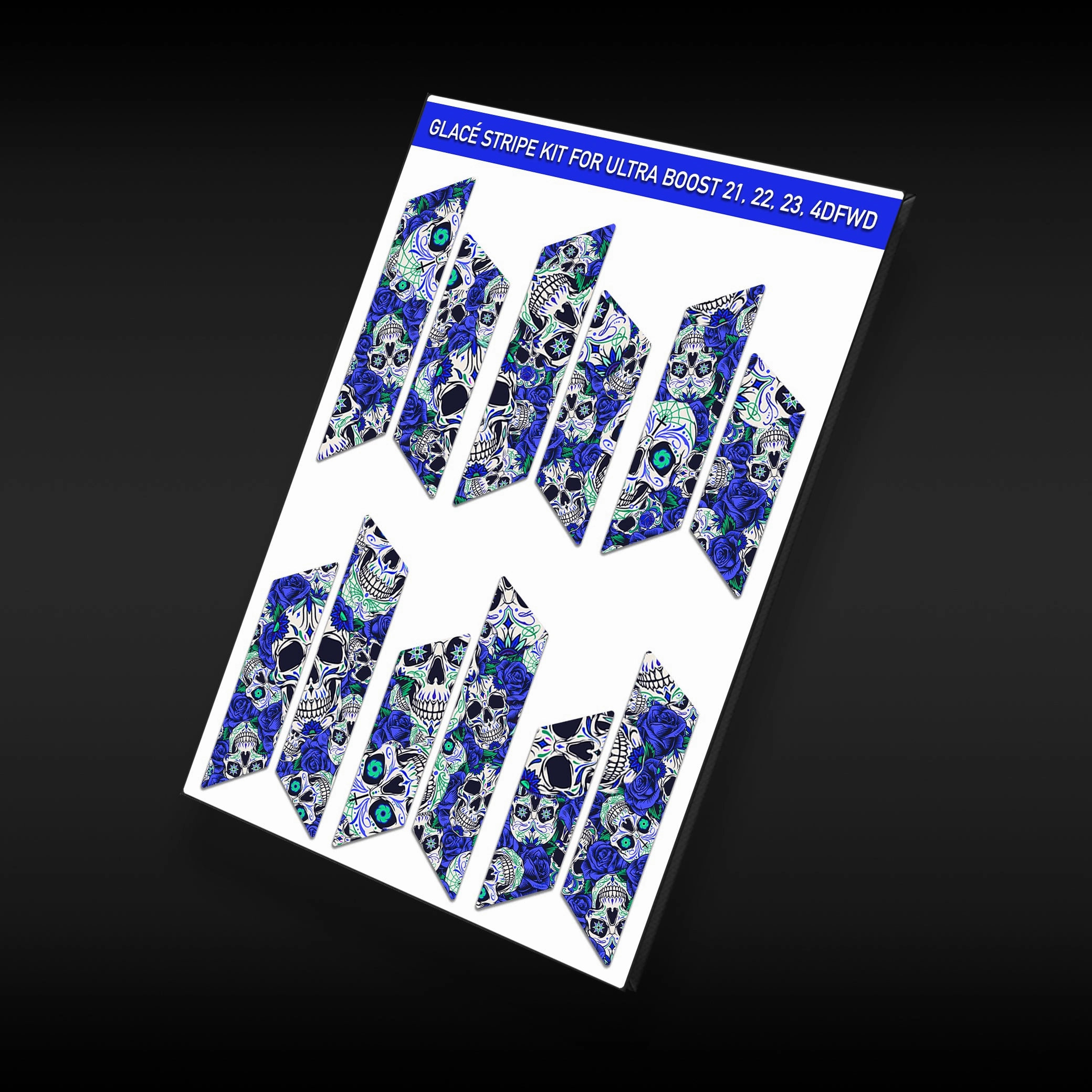 Blue Day of the Dead Stripes for Ultra Boost 22 / 21 New Adidas Running Shoes 2024