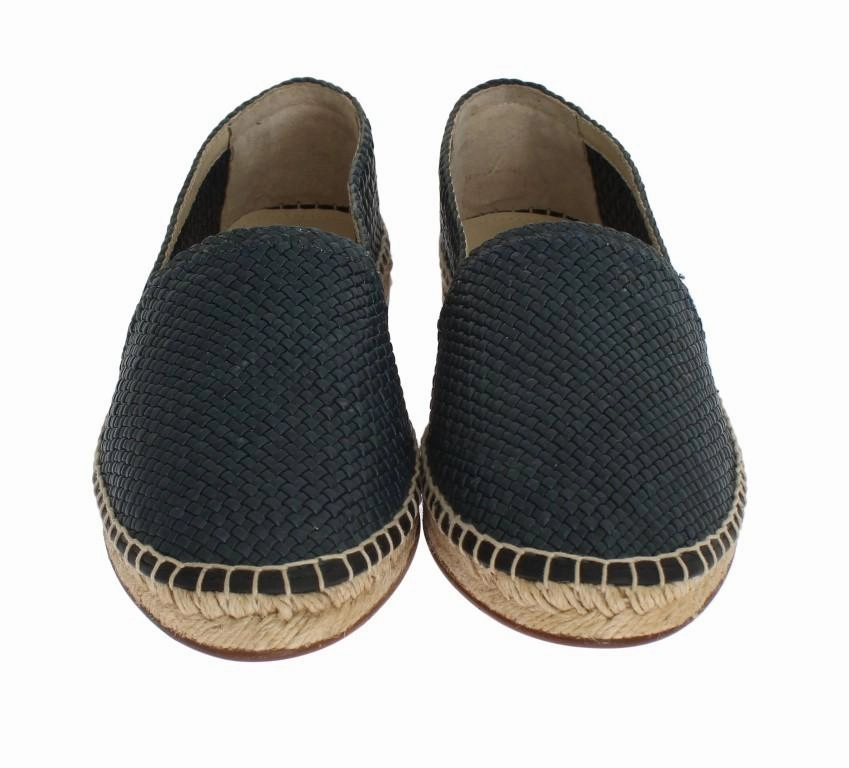 Blue Leather Woven Loafers Espadrilles Fitflop Espadrille
