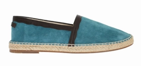 Espadrilles With Elastic Straps Blue Suede Leather Corrida Espadrilles