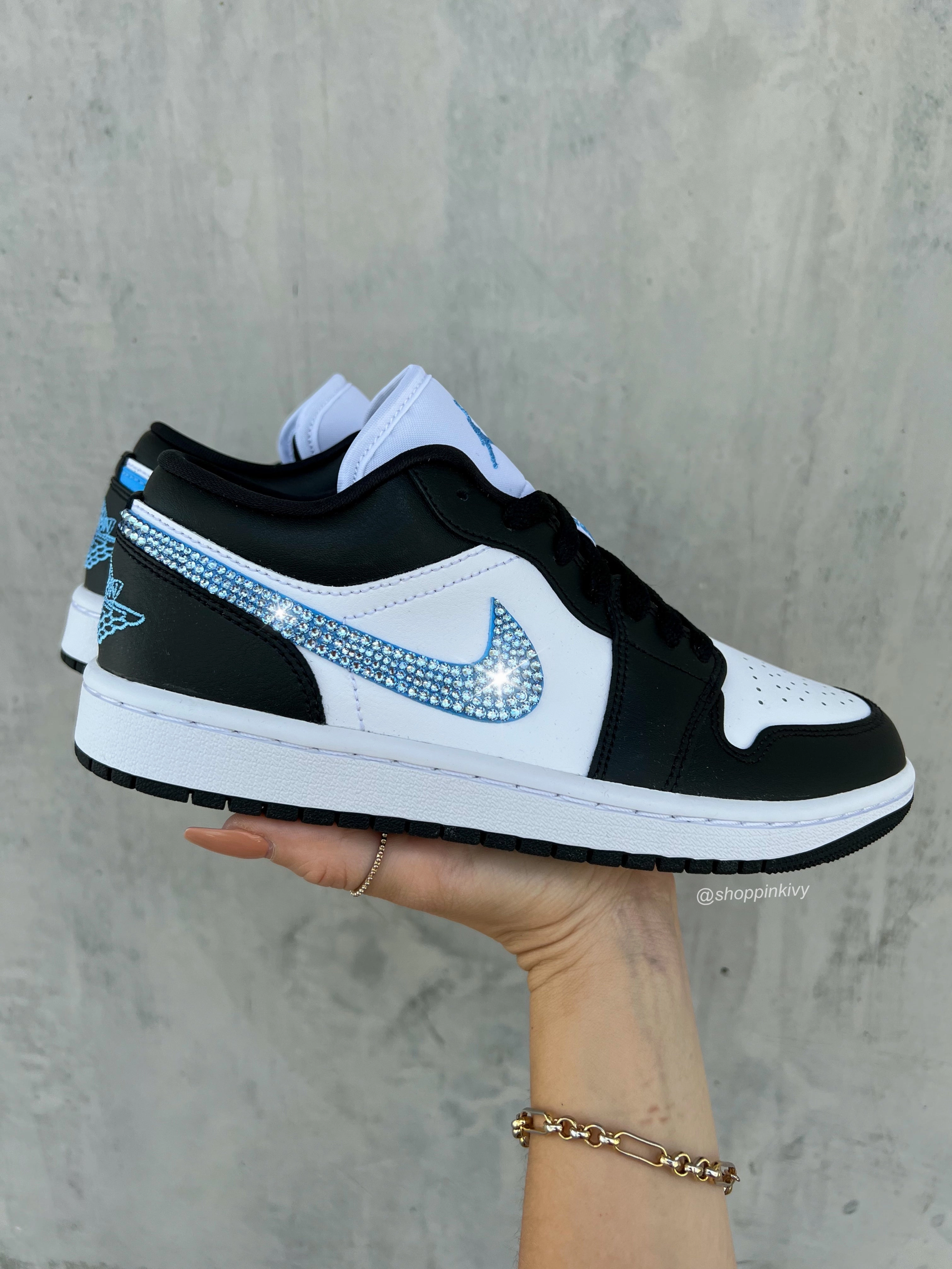 Blue Swarovski Womens Air Jordan 1 Low Shoes Newborn Adidas Shoes