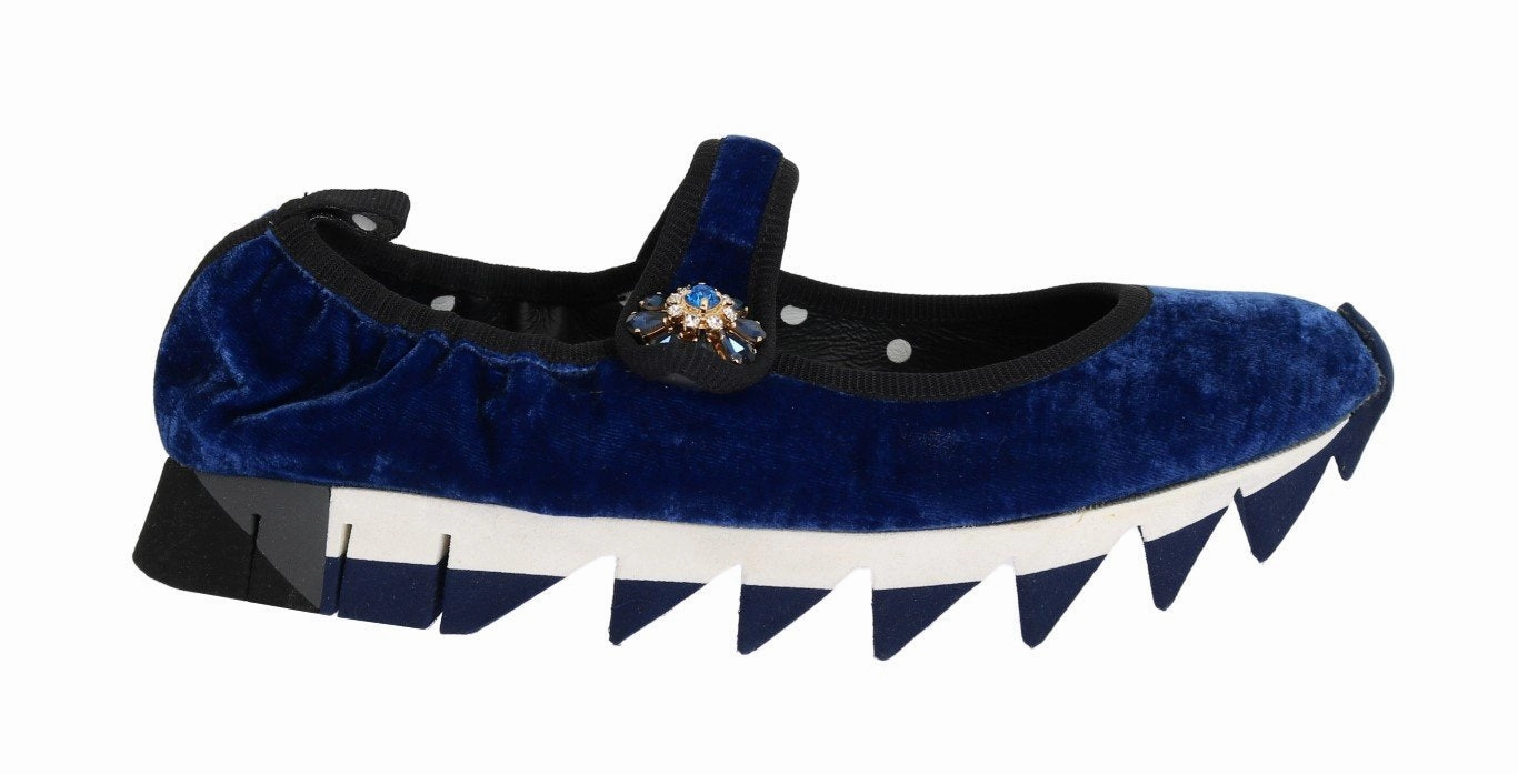 Blue Velvet Crystal Strap Ballerina Shoes Best Running Shoe For Flat Arches