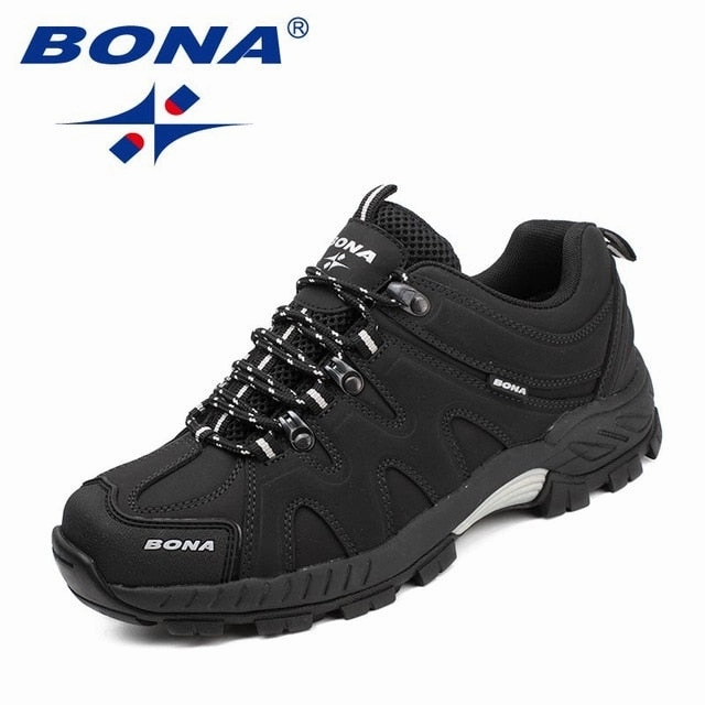 BONA New Arrival Classics Style Men Hiking Shoes Lace Up Men Sport Shoes Outdoor Jogging Trekking Sneakers Fast Free Shipping Best Hiking Shoes For Ankle Support