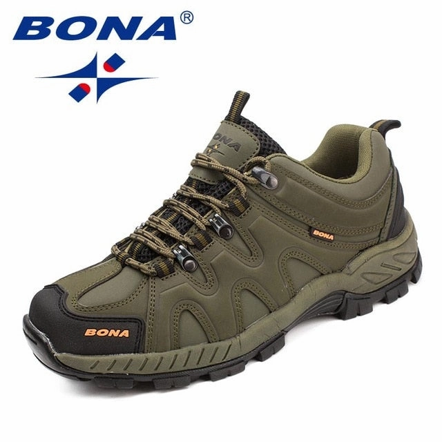 Best Narrow Hiking Shoes BONA New Arrival Classics Style Men Hiking Shoes Lace Up Men Sport Shoes Outdoor Jogging Trekking Sneakers Fast Free Shipping