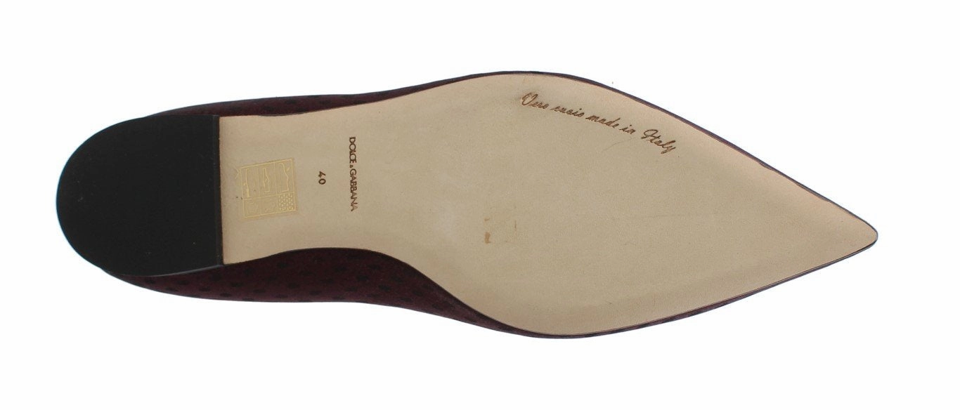 Modern Flat Shoes Bordeaux Loafers Crystal Floral Shoes