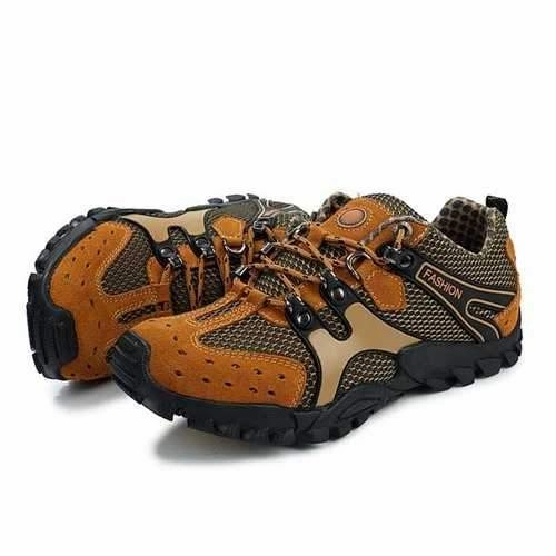Men Hiking Shoes Suede Mesh Outdoor Sport Running Athletic Sneakers Waterproof Hiking Shoes Uk