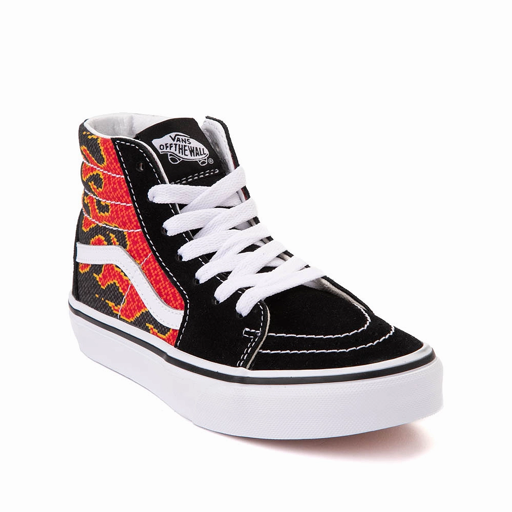 Skate Shoes Vs Sneakers Vans Sk8-Hi Kids Pixel Flame - Black / Red