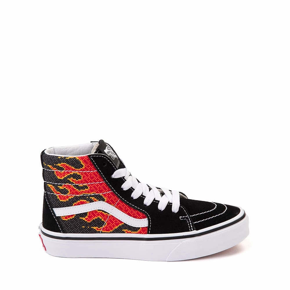 Cheap Circa Skate Shoes Vans Sk8-Hi Kids Pixel Flame - Black / Red