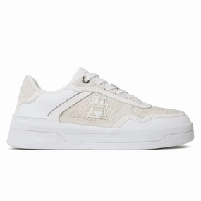 Knit Sneakers Tommy Hilfiger TH Woven Basket Sneaker Women FW0FW07289-WHT
